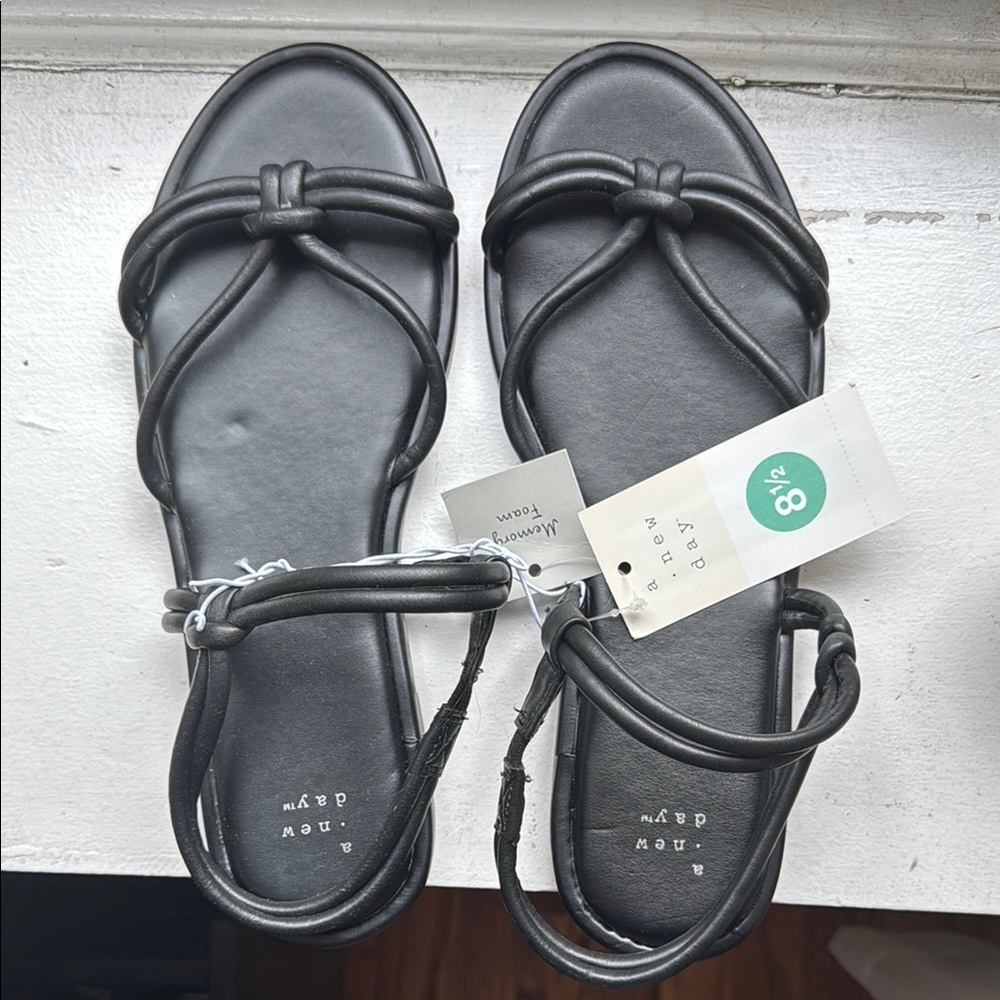 A New Day Black Sandals with Memory Foam Sole